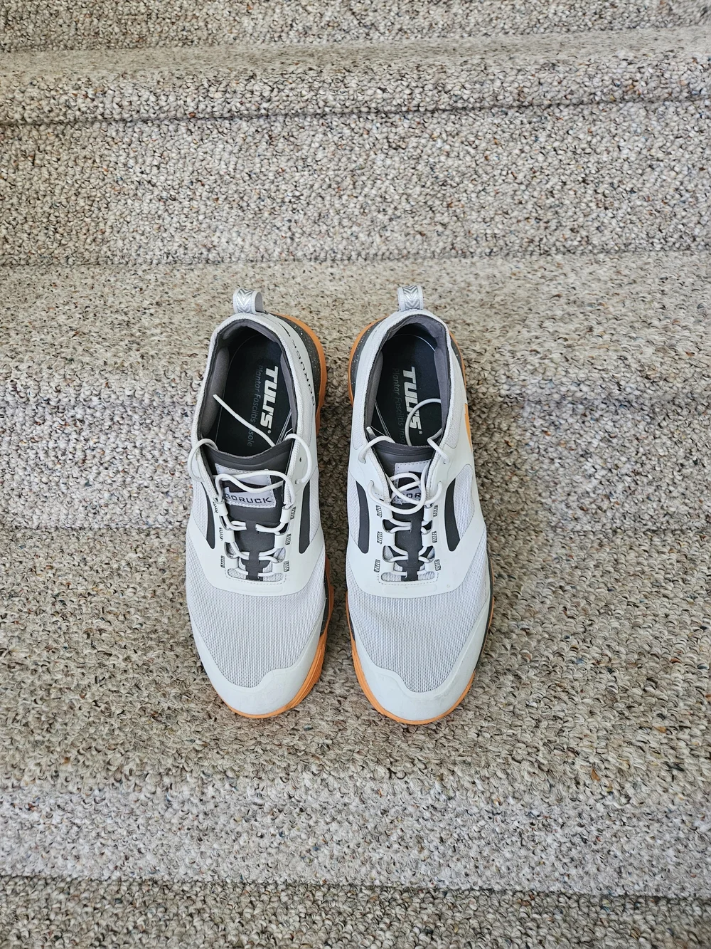 GORUCK Men's Lightweight Sneakers - White with Orange Trim. Model - Mackall.